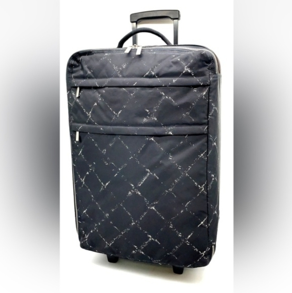 Chanel Black Travel Line quilted nylon rolling Carry On Suitcase - Picture 3 of 16